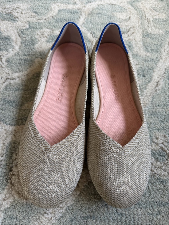 Rothy's Shoes - Rothy's Gold Beige Knit Ballet Flats with Pink Insole